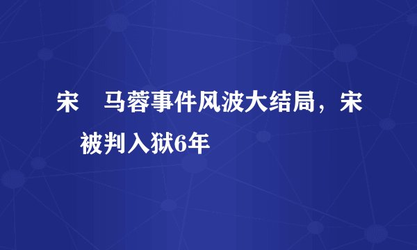 宋喆马蓉事件风波大结局，宋喆被判入狱6年