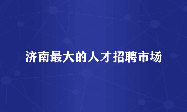 济南最大的人才招聘市场