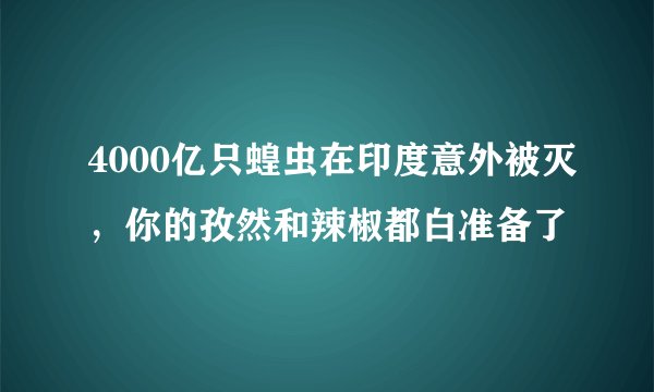 4000亿只蝗虫在印度意外被灭，你的孜然和辣椒都白准备了