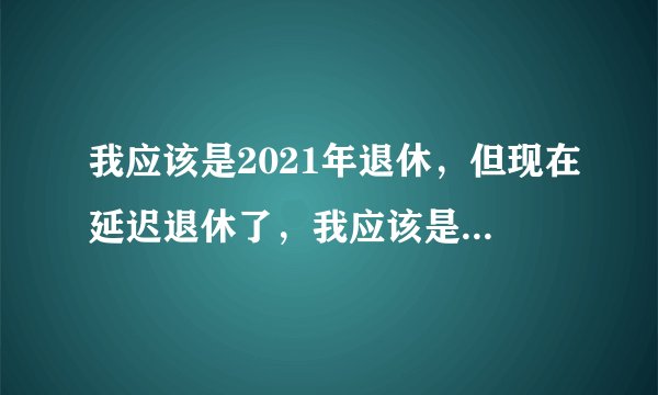 我应该是2021年退休，但现在延迟退休了，我应该是哪一年退？