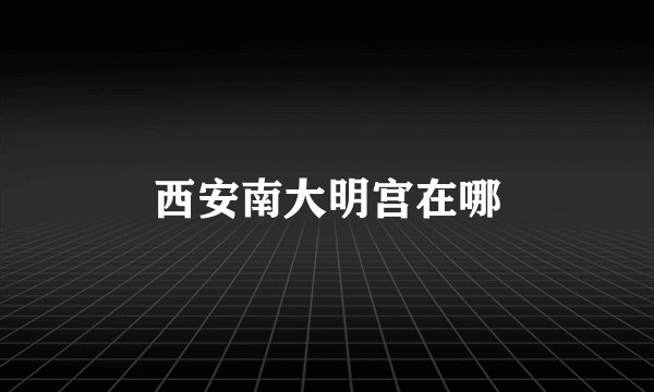 西安南大明宫在哪