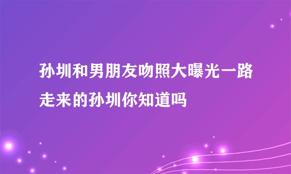 孙圳和男朋友吻照大曝光一路走来的孙圳你知道吗