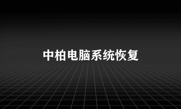中柏电脑系统恢复