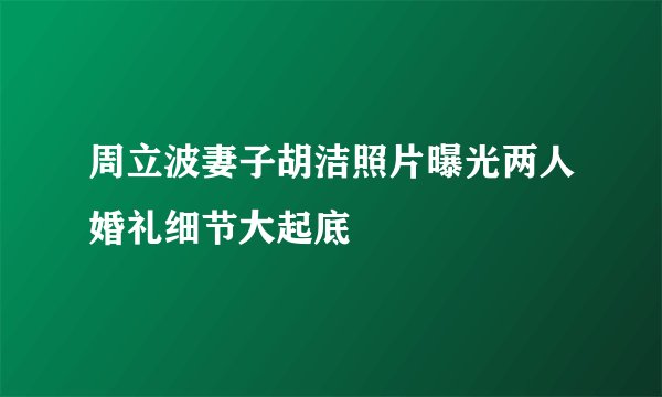 周立波妻子胡洁照片曝光两人婚礼细节大起底
