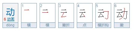 动的笔顺怎么写