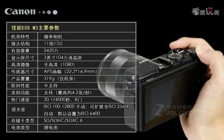 摄影爱好者首选佳能EOSM3银川售3090元