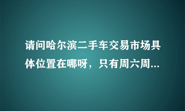 请问哈尔滨二手车交易市场具体位置在哪呀，只有周六周日有车卖呀，