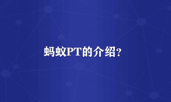 蚂蚁PT的介绍？