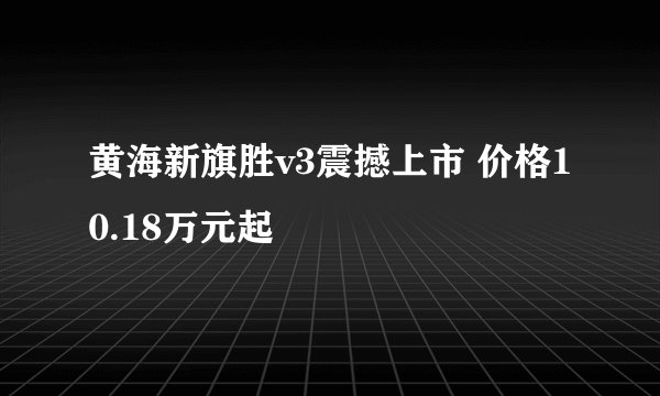 黄海新旗胜v3震撼上市 价格10.18万元起