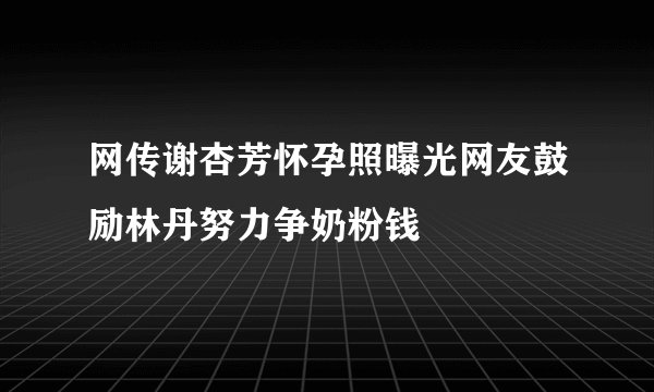 网传谢杏芳怀孕照曝光网友鼓励林丹努力争奶粉钱