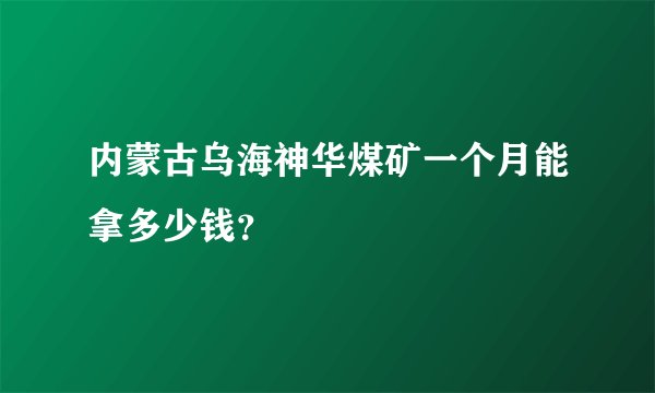 内蒙古乌海神华煤矿一个月能拿多少钱？
