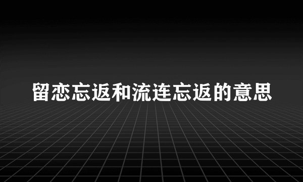 留恋忘返和流连忘返的意思