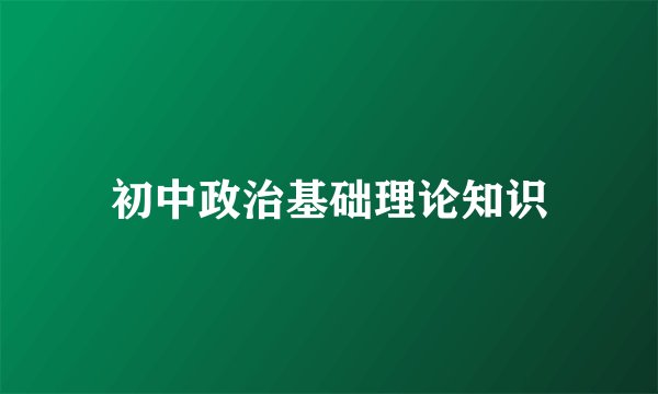 初中政治基础理论知识