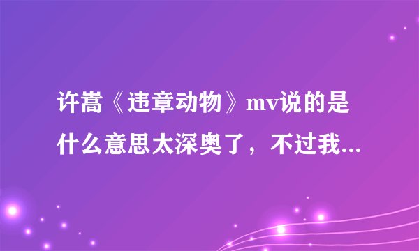 许嵩《违章动物》mv说的是什么意思太深奥了，不过我很喜欢，求高人解答~~