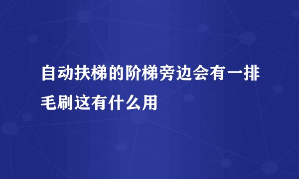 自动扶梯的阶梯旁边会有一排毛刷这有什么用