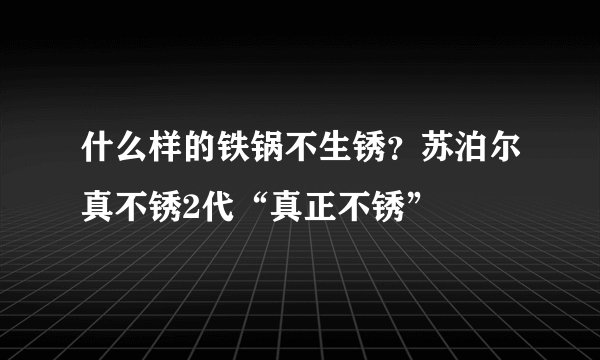 什么样的铁锅不生锈？苏泊尔真不锈2代“真正不锈”