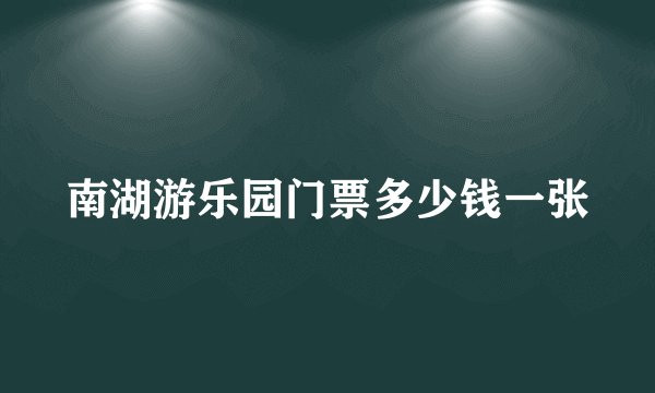 南湖游乐园门票多少钱一张