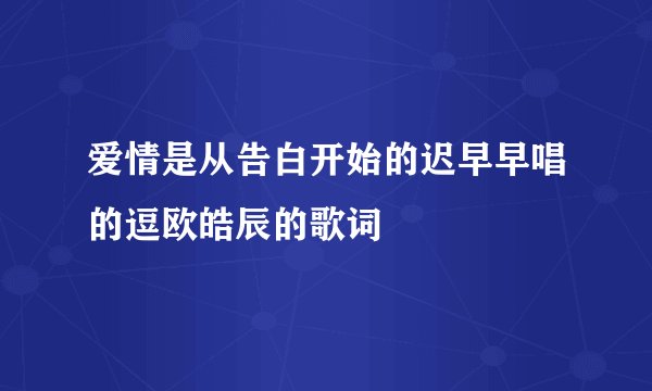 爱情是从告白开始的迟早早唱的逗欧皓辰的歌词