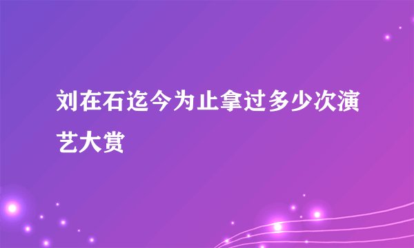 刘在石迄今为止拿过多少次演艺大赏
