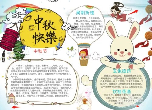 二年级中秋节手抄报画