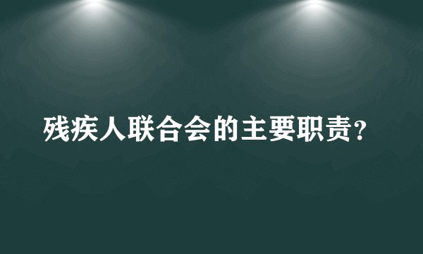 残疾人联合会的主要职责？