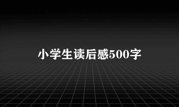 小学生读后感500字