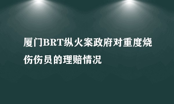 厦门BRT纵火案政府对重度烧伤伤员的理赔情况