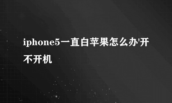 iphone5一直白苹果怎么办'开不开机