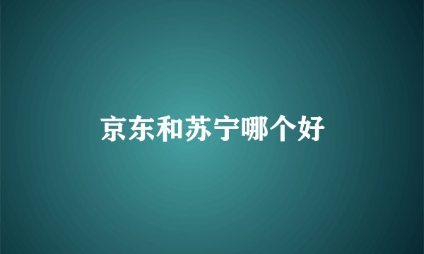 京东和苏宁哪个好