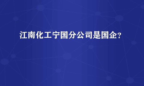 江南化工宁国分公司是国企？