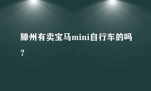滕州有卖宝马mini自行车的吗？