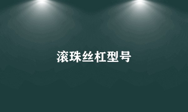 滚珠丝杠型号