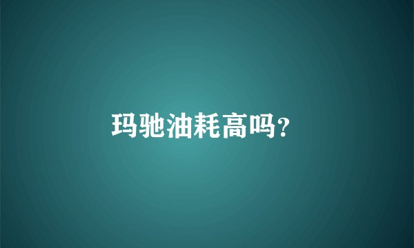 玛驰油耗高吗？