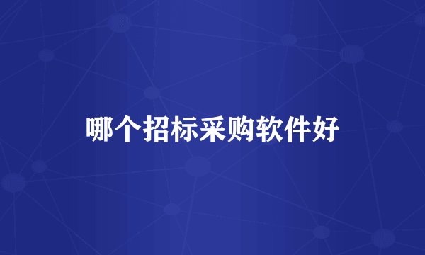 哪个招标采购软件好