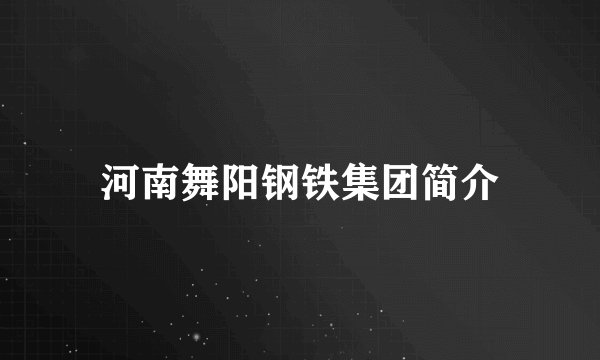 河南舞阳钢铁集团简介