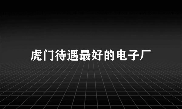 虎门待遇最好的电子厂