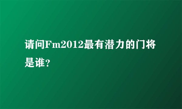 请问Fm2012最有潜力的门将是谁？