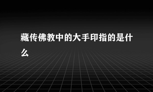 藏传佛教中的大手印指的是什么