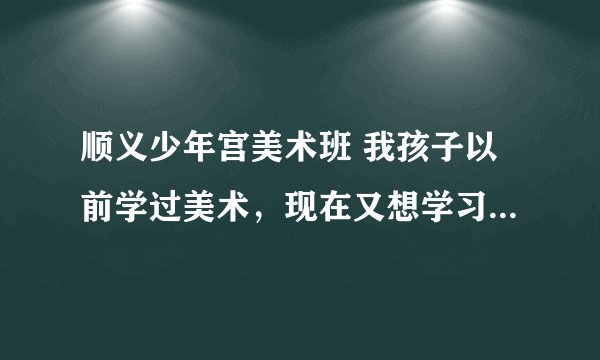 顺义少年宫美术班 我孩子以前学过美术，现在又想学习，她9月份上三中上初一，问问哪里报班更适合她