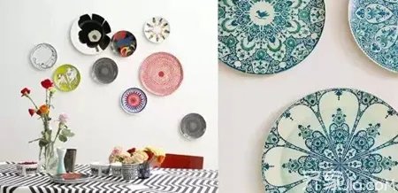 盘子装饰墙面  效果一样棒棒哒