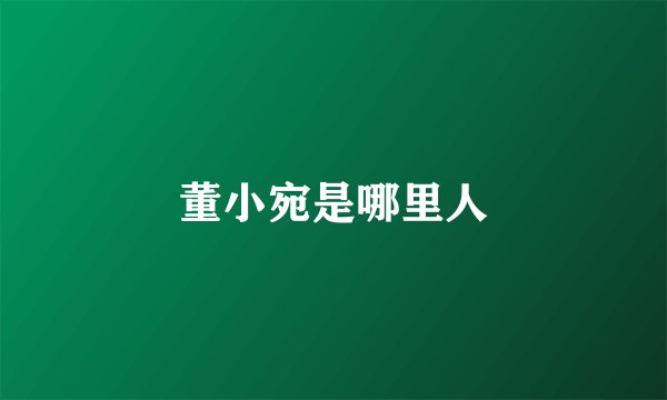 董小宛是哪里人