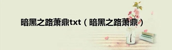 暗黑之路萧鼎txt（暗黑之路萧鼎）
