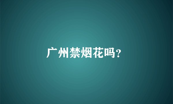 广州禁烟花吗？