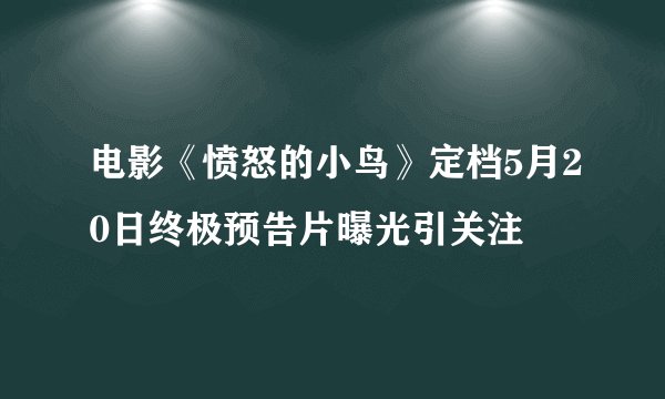 电影《愤怒的小鸟》定档5月20日终极预告片曝光引关注