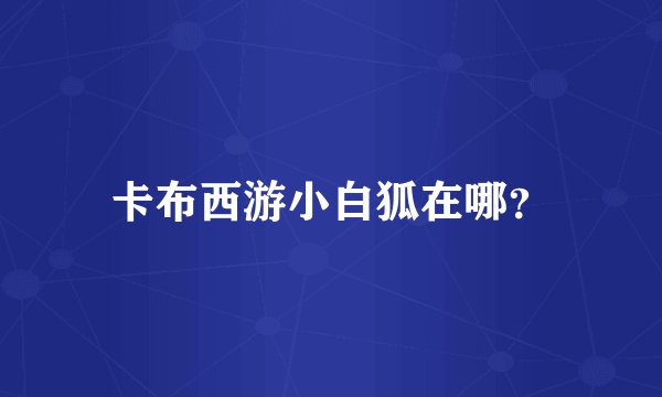 卡布西游小白狐在哪？