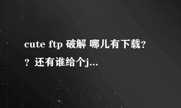 cute ftp 破解 哪儿有下载？？还有谁给个jdk 的下载地址 最好是汉化版的！谢谢
