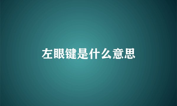 左眼键是什么意思