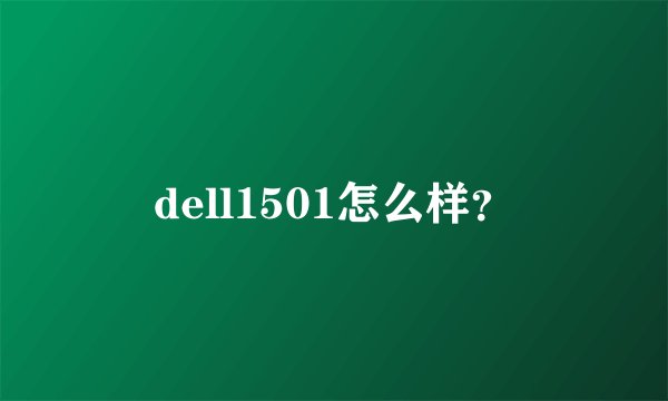 dell1501怎么样?
