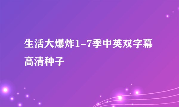 生活大爆炸1-7季中英双字幕高清种子