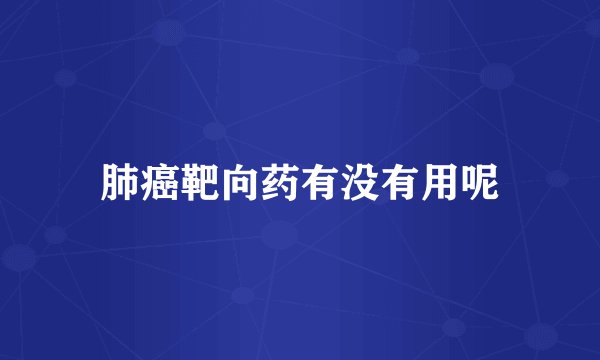肺癌靶向药有没有用呢